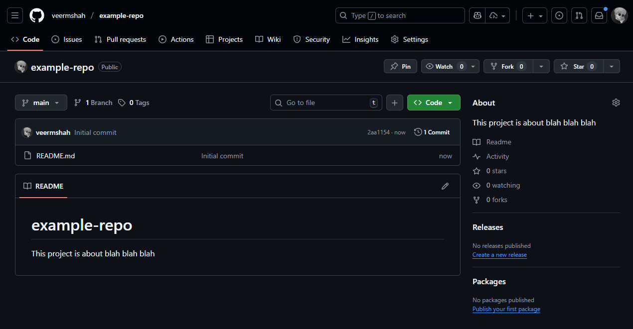 GitHub New Repository Page